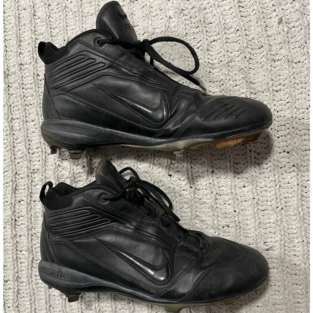 Nike Air Conversion Baseball Cleats Hi Tops Men's Size US 10 EU 44 Black 106944
